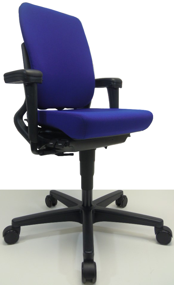 Bureaustoel Ahrend 230 extra hoge rug donker blauw gestoffeerde rug