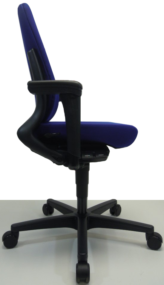 Bureaustoel Ahrend 230 extra hoge rug donker blauw gestoffeerde rug