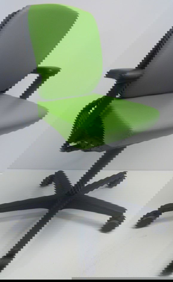 Bureaustoel Ahrend 230 middelhoge rug PU leder groen