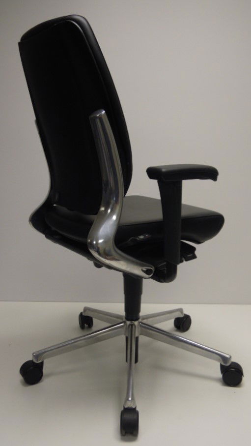 Bureaustoel Ahrend 230 extra hoge rug PU leder zwart