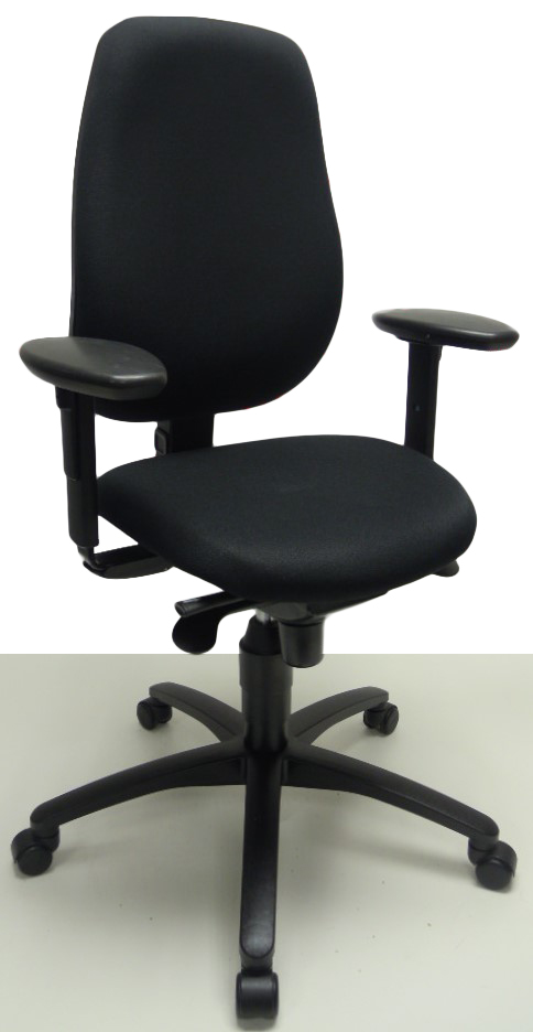 Bureaustoel Dauphin Adesso zwart verstel. armleg.