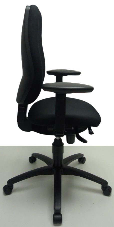 Bureaustoel Dauphin Adesso zwart verstel. armleg.