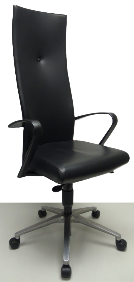 Bureaustoel Fritz Hansen zwart leer design