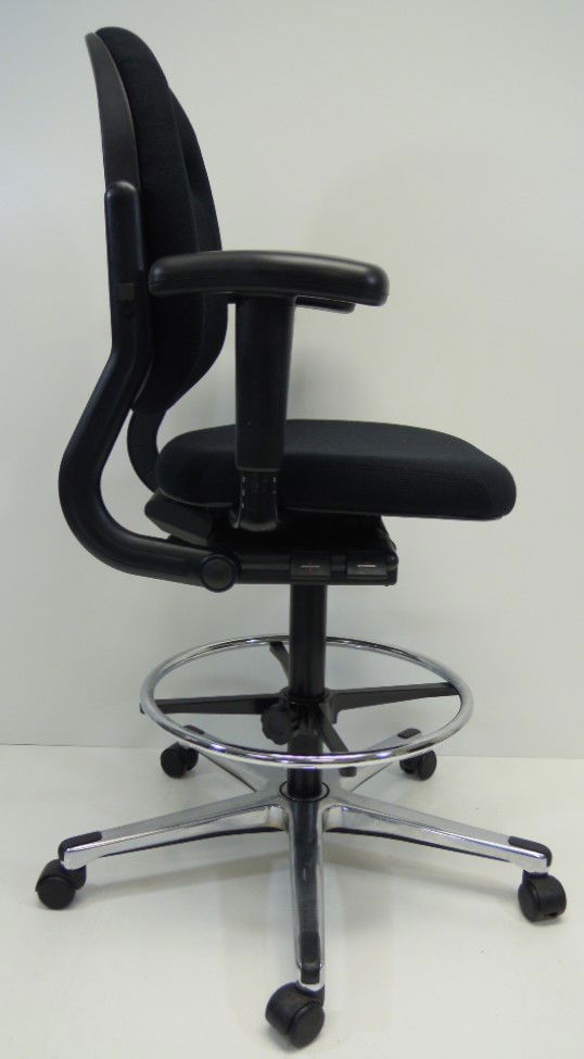 Bureaustoel hoog kassastoel loketstoel Ahrend 220 zwart nieuwe stof