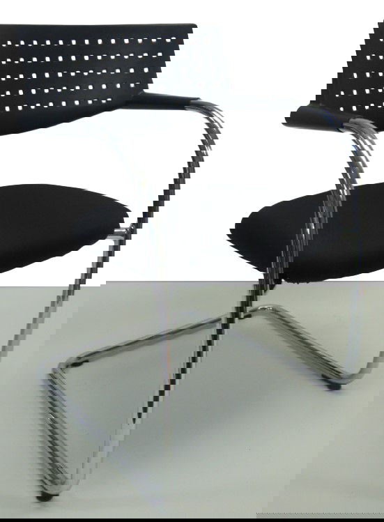 Vergaderstoel bijzetstoel bezoekersstoel Vitra Visavis zwart nieuwe stof