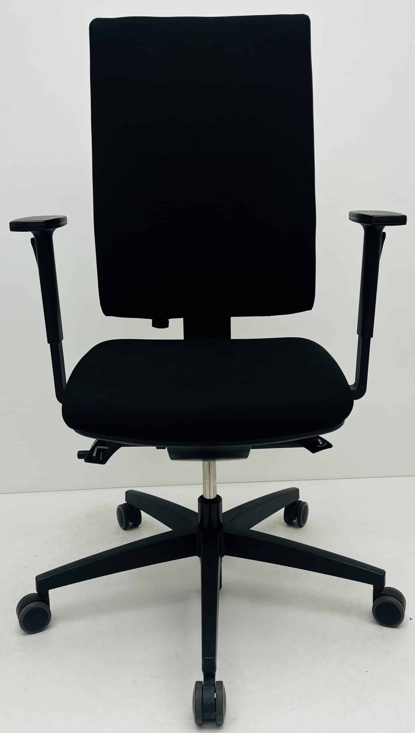 Bureaustoel Viasit Linea extra hoge rug zwart nieuwe stof harde armleggers