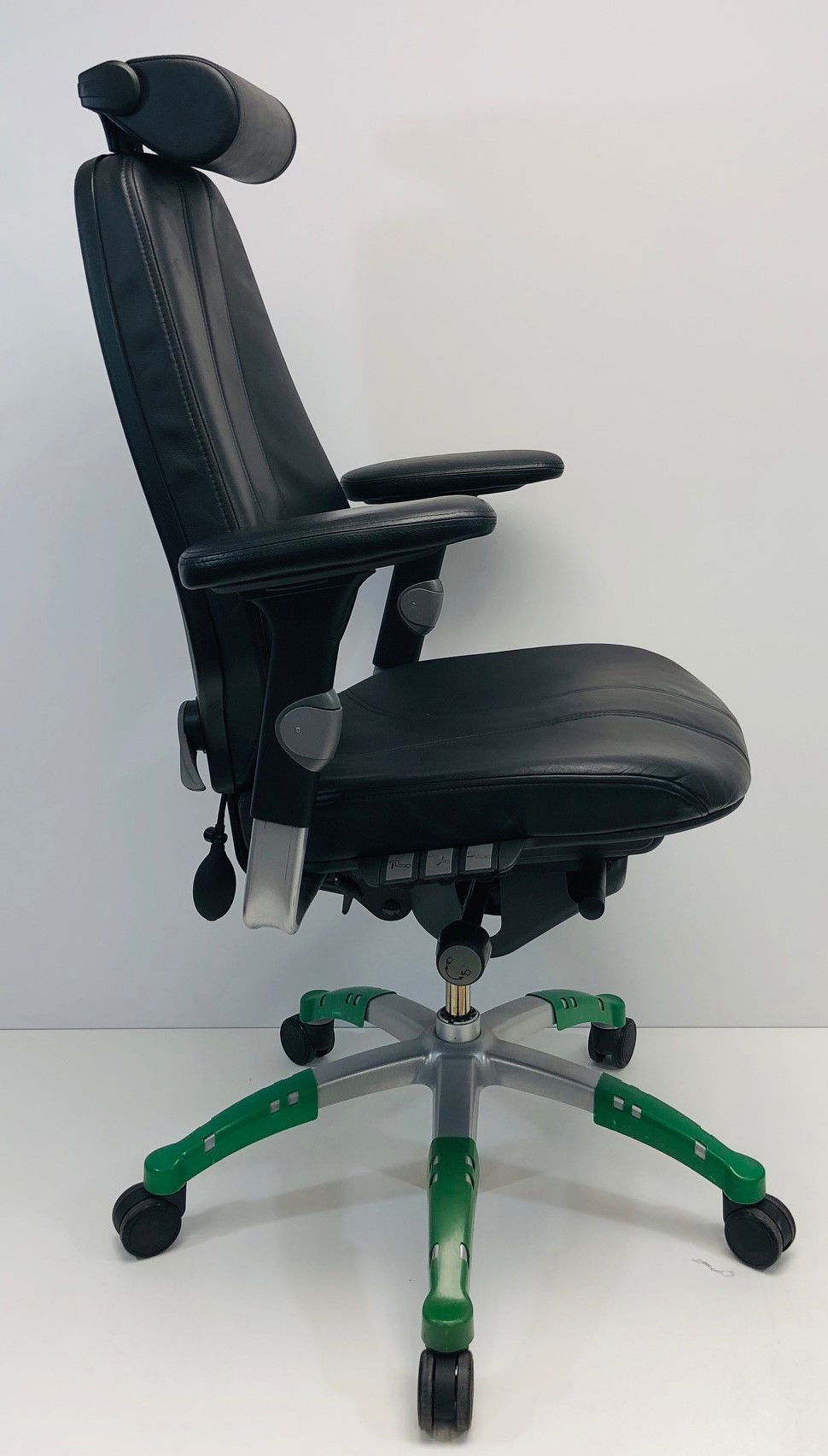 Bureaustoel RH Logic 400 met hoofdsteun zwart leder