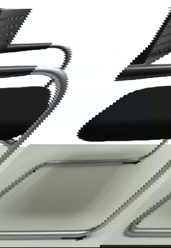 Vergaderstoel bijzetstoel Vitra Visavis zwart nieuwe stof