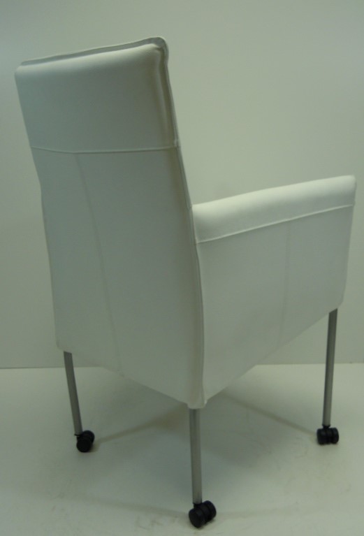 Vergaderstoel bijzetstoel Wit PU leer