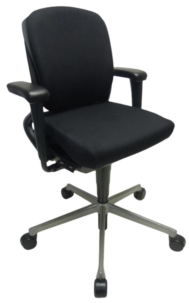 Refurbished Bureaustoel Ahrend 230 met grijs voetkruis en zwarte rug beugels