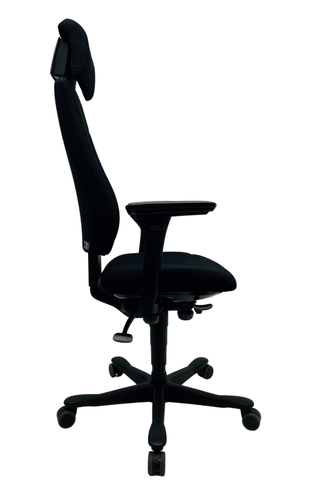 Kinnarps 6000 zwart nieuwe stof met hoofdsteun