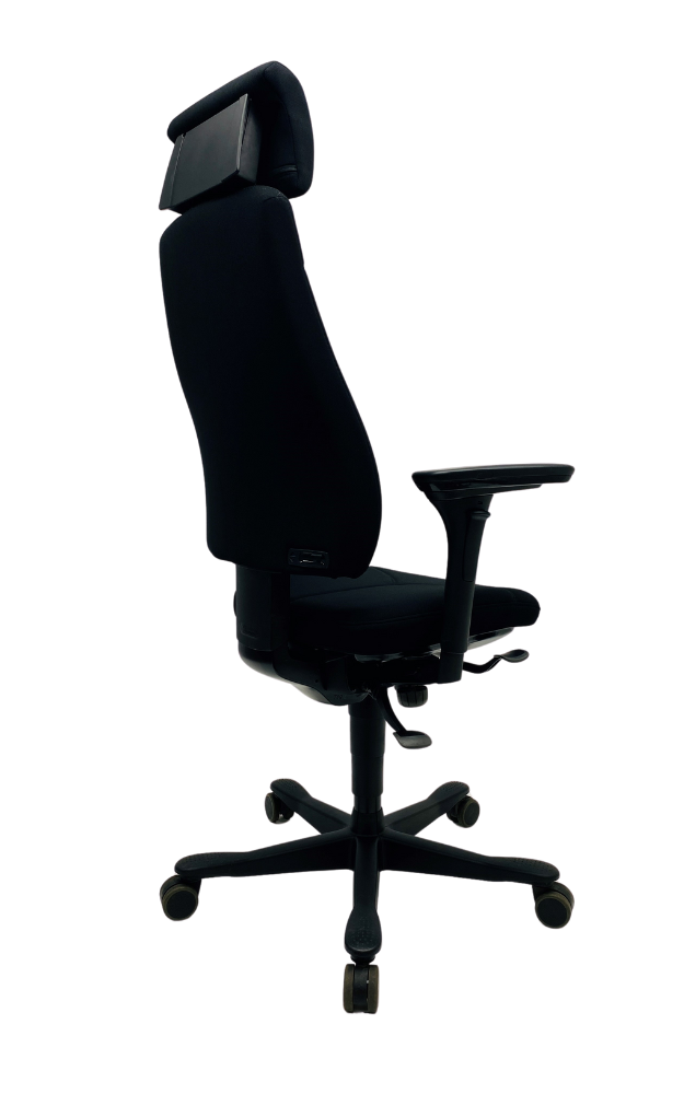 Kinnarps 6000 zwart nieuwe stof met hoofdsteun