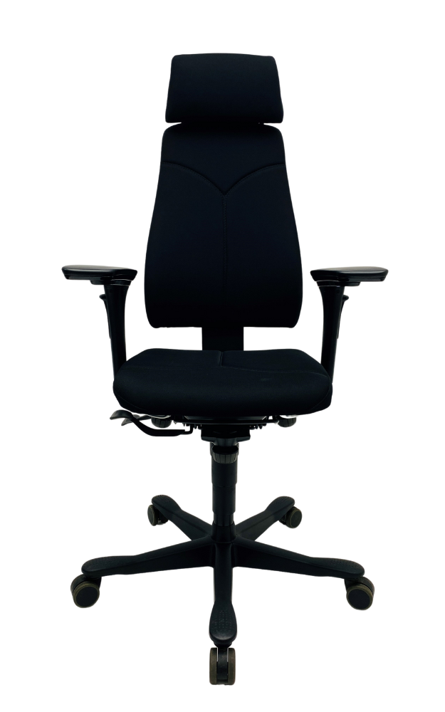 Kinnarps 6000 zwart nieuwe stof met hoofdsteun