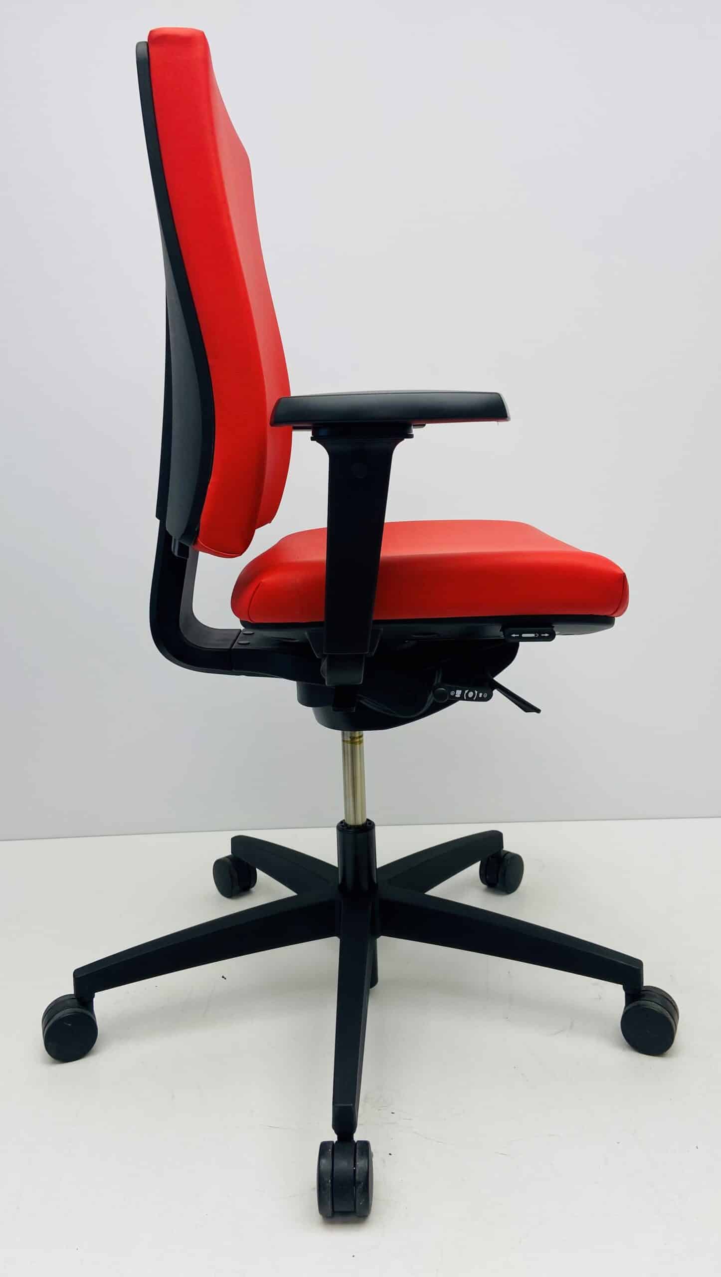 Bureaustoel Viasit Linea rood leder