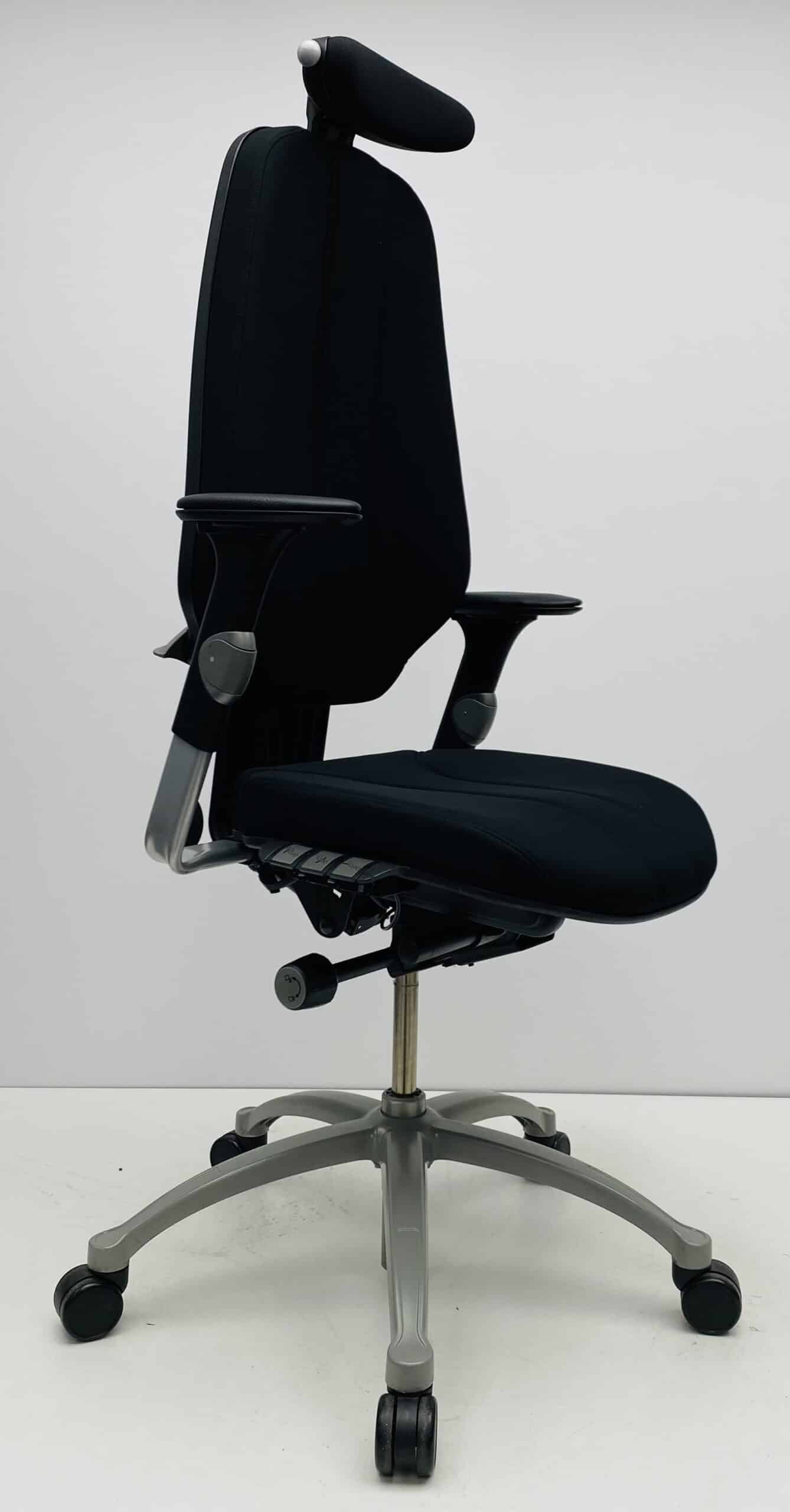 Bureaustoel RH Logic 400 met hoofdsteun zwart nieuwe stof