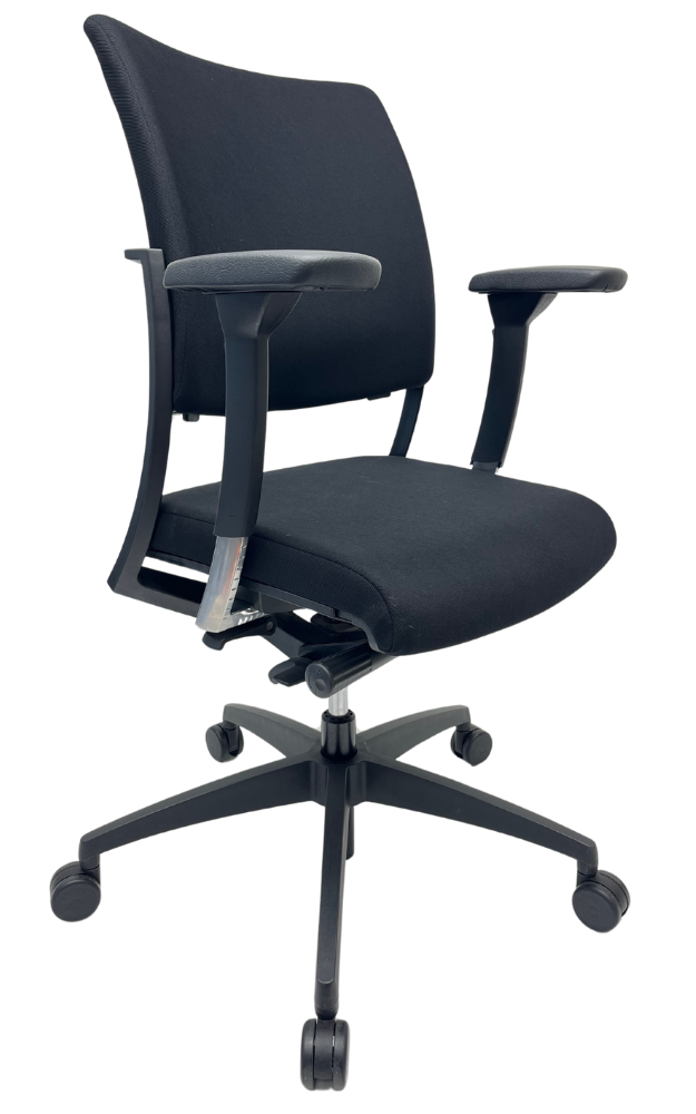 Refurbished Bureaustoel Sitag AG zwart voetkruis 3D