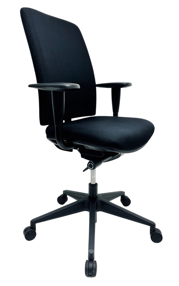 Refurbished Bureaustoel Jetchair 43 zwart voetkruis 1D armleuningen