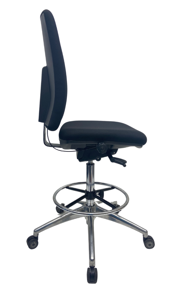 refurbished kassastoel Jetchair 14 met lendensteun chroom voetkruis