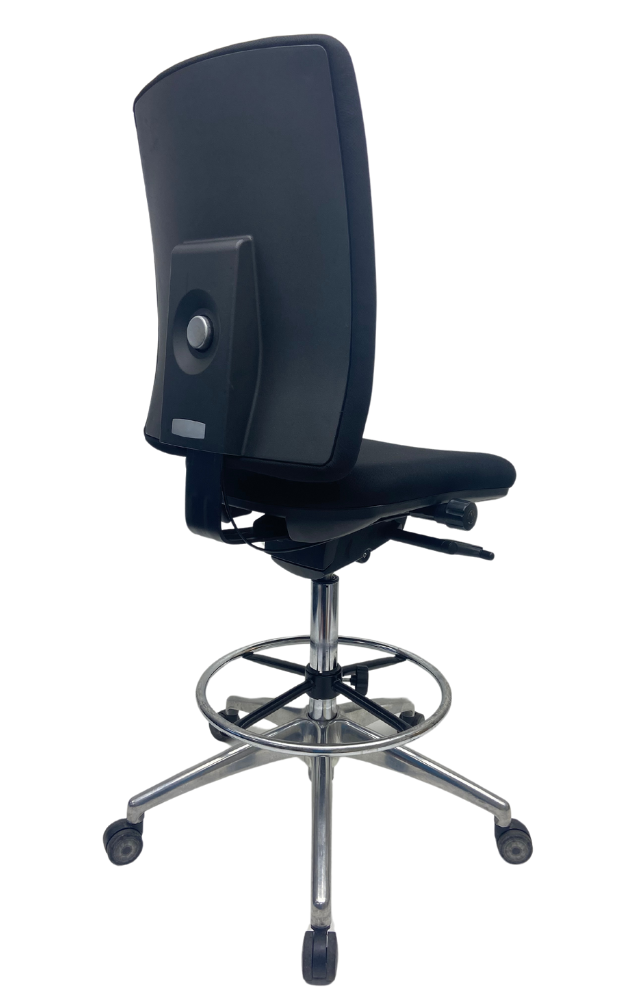 refurbished kassastoel Jetchair 14 met lendensteun chroom voetkruis