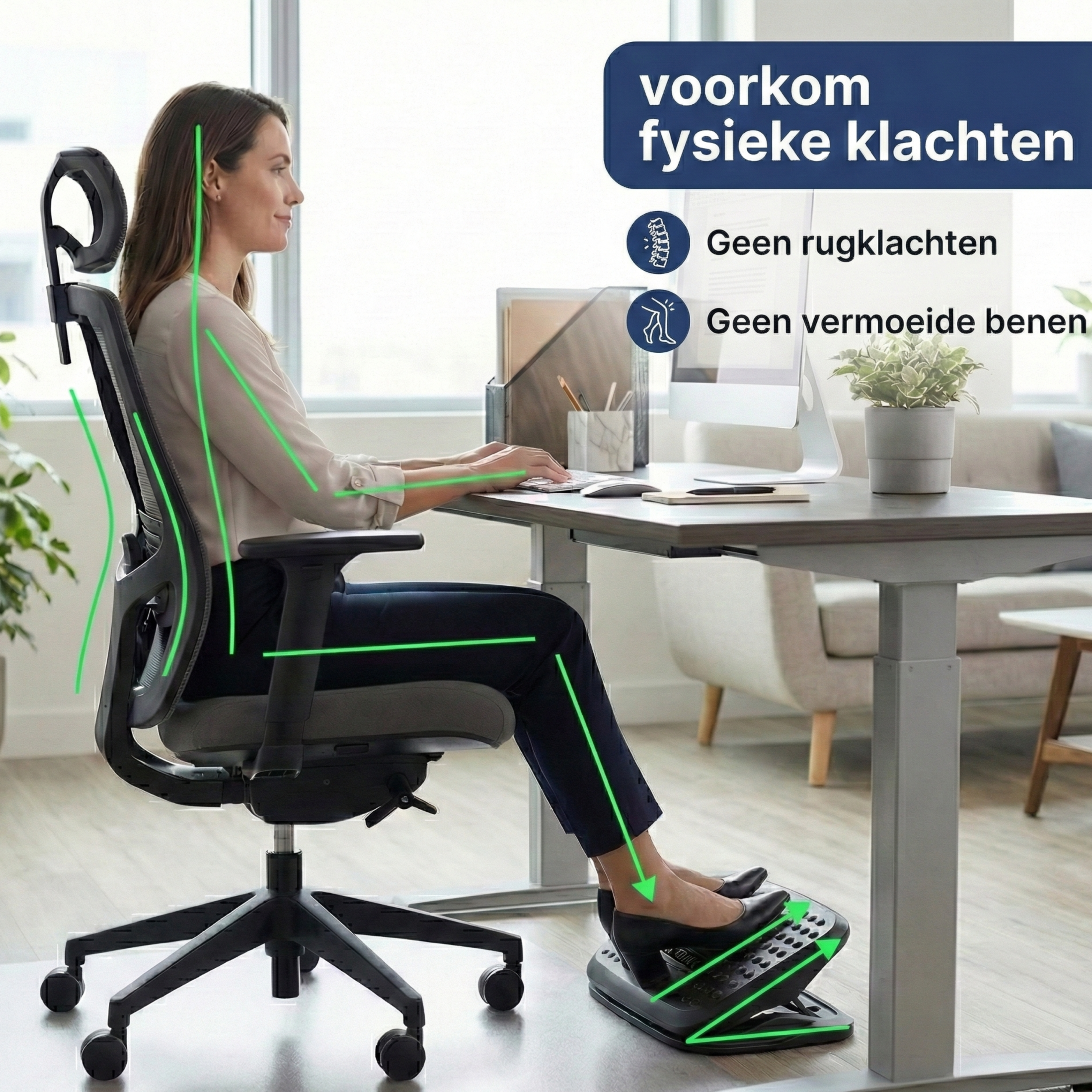 Ergonomische Voetensteun Hoogte Verstelbaar