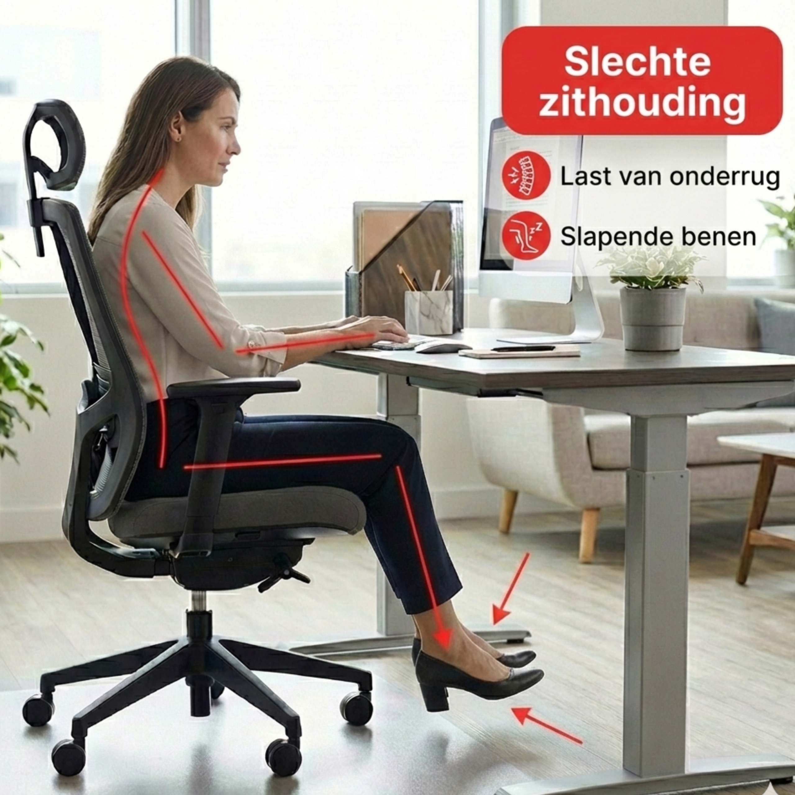 Ergonomische Voetensteun Hoogte Verstelbaar