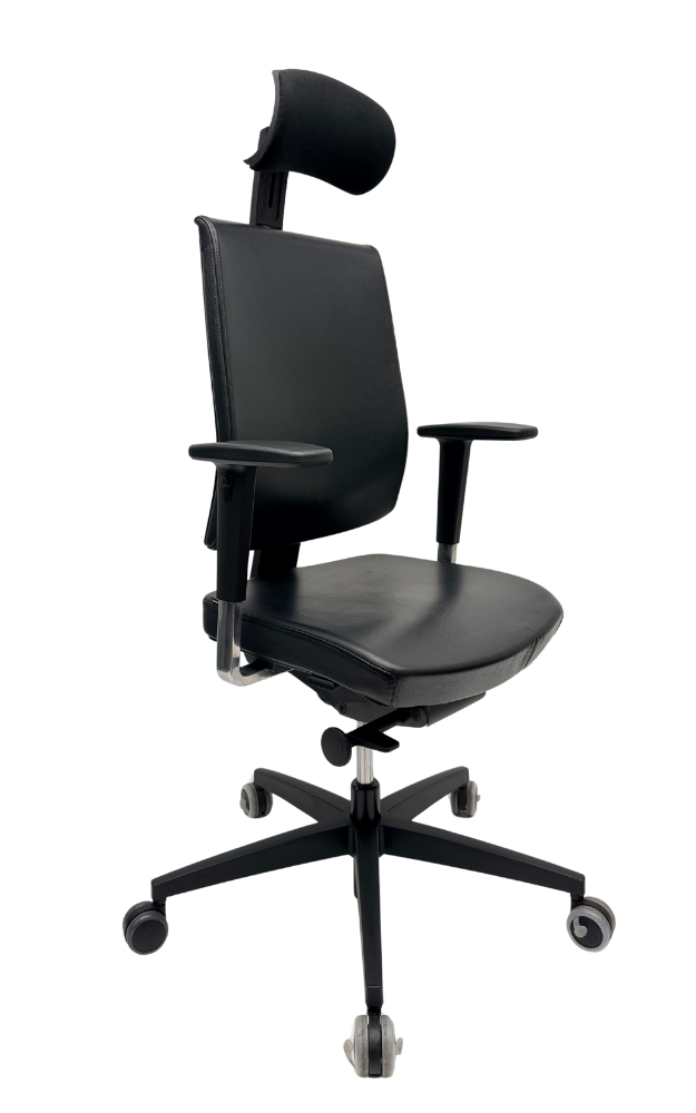 Refurbished bureaustoel Osmoz Bedimo Leer met hoofdsteun