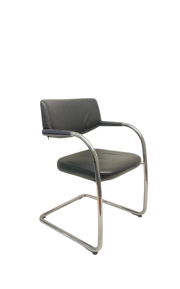 Vergaderstoel sledestoel Vitra Visavis Leer