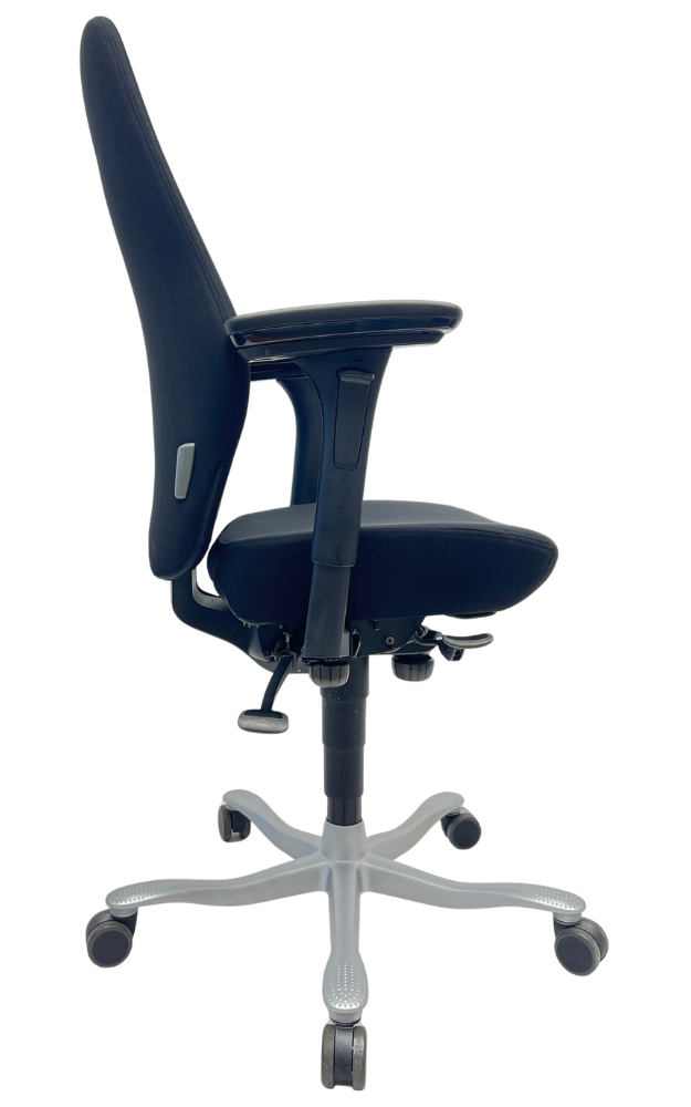 Bureaustoel Kinnarps 6000 plus Freefloat 4D armleggers lichtgrijs voetkruis